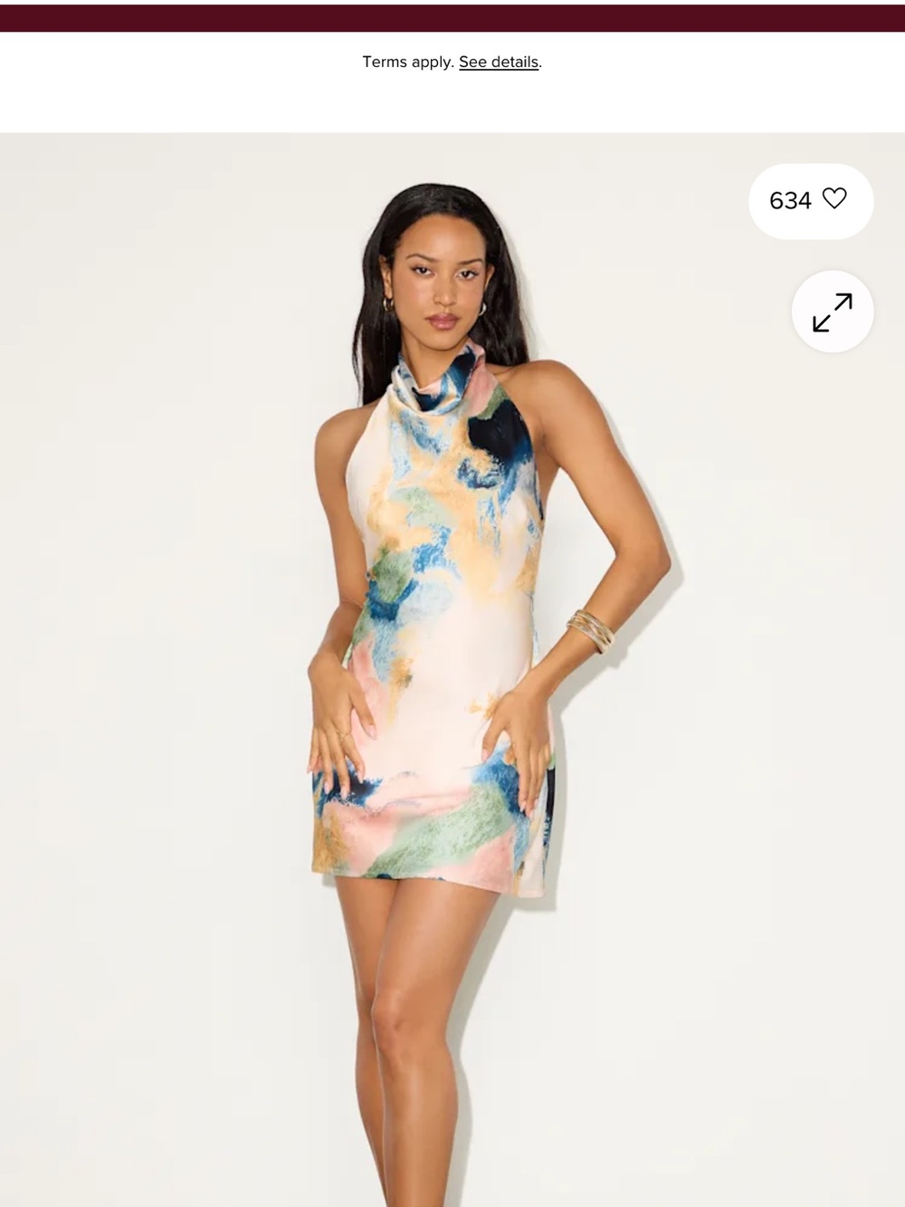 Lulus Gorgeous Endeavor Multi Abstract Satin Halter Mini Slip Dress Size XL